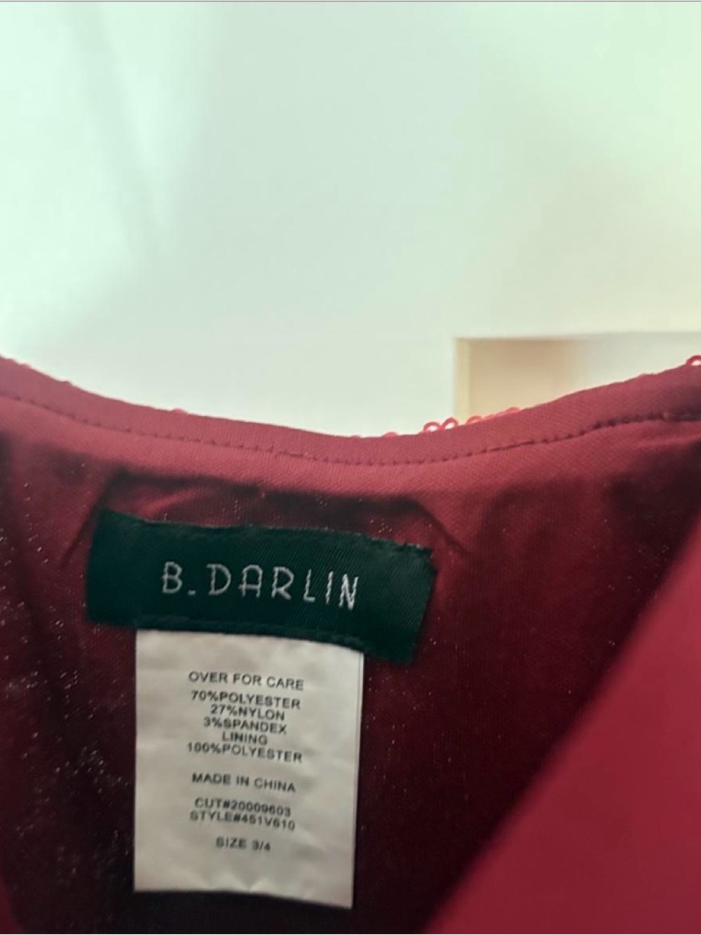 B Darlin Red Sequin Mini Dress - Picture 3 of 6